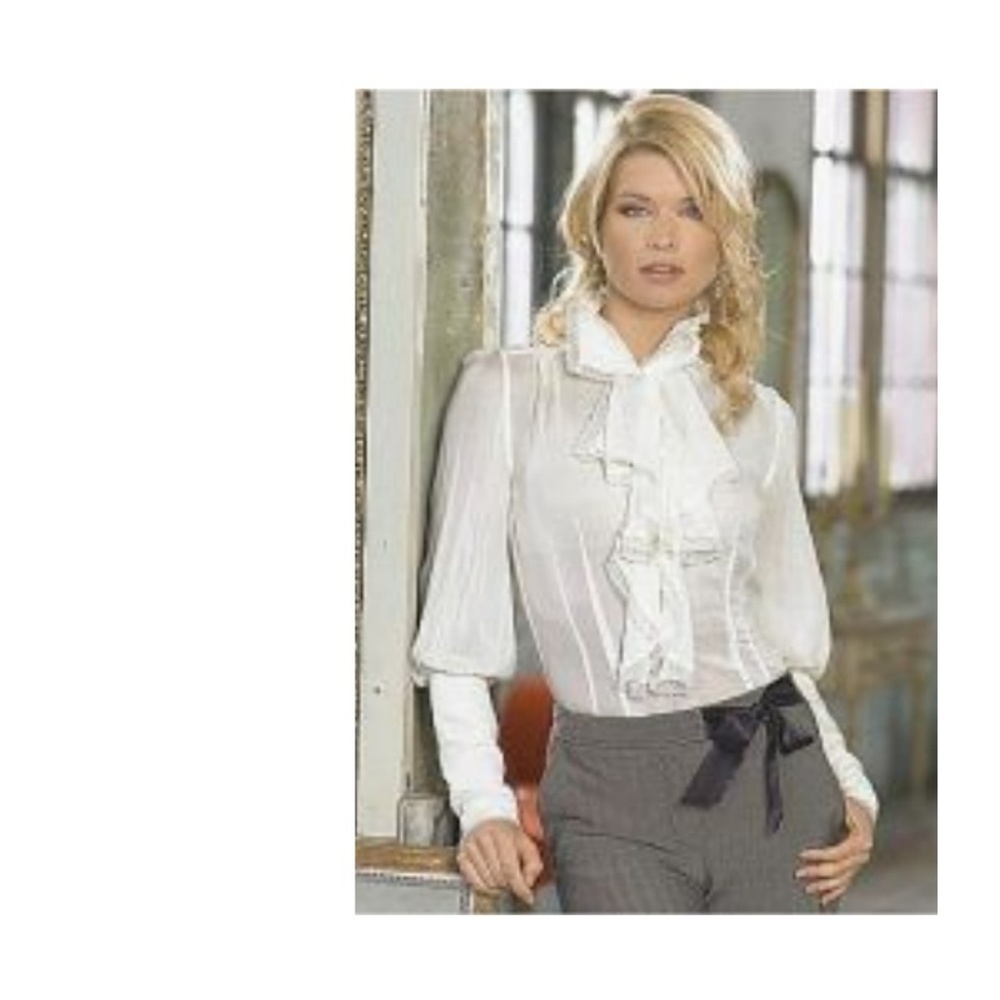 Black Victorian Ruffled Romantic Blouse